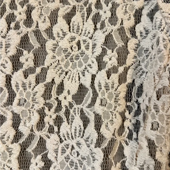 Ivory / Cream Lace Zip-Front Jacket | Y2K Romantic Boho Festival - Picture 6 of 12